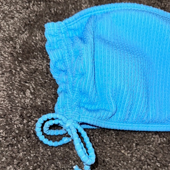 Salt + Cove Blue Ribbed One-Shoulder Bikini - Picture 2 of 5